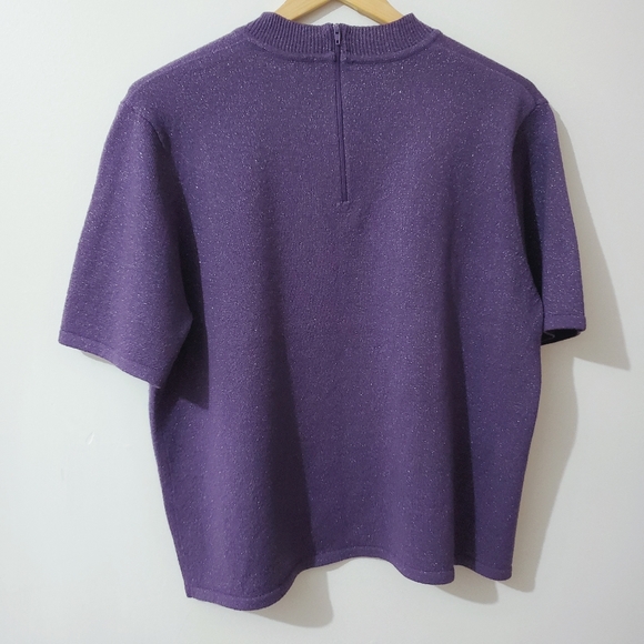 KORET Short Sleeve Knit Top Purple Size M - Picture 5 of 6